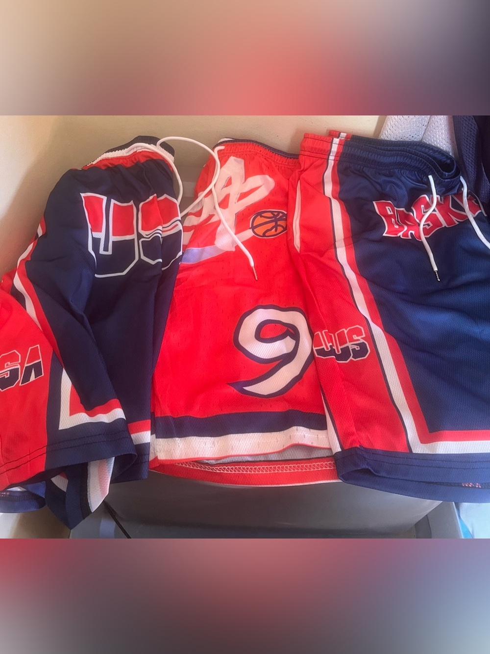 3 usa basketball shorts bundle dream team b2 bottoms 2x